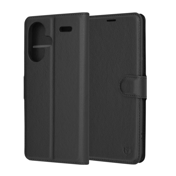 Husa de protectie Techsuit Leather Folio compatibila cu Xiaomi Redmi Note 13 Pro Plus 5G, acoperire spate, negru