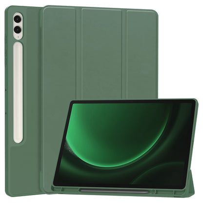 Husa de protectie pentru tableta Techsuit Flex Trifold compatibila cu Samsung Galaxy Tab S9 FE Plus, verde inchis, TPU