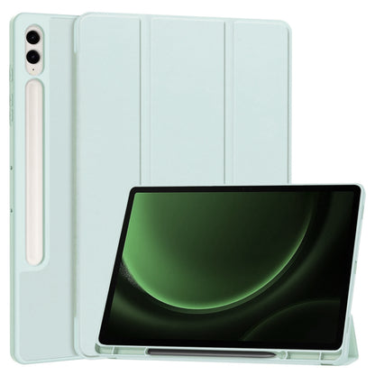 Husa de protectie pentru tableta Techsuit Flex Trifold compatibila cu Samsung Galaxy Tab S9 FE Plus, bleu, TPU