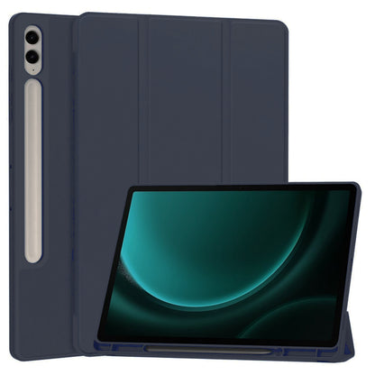 Husa de protectie pentru tableta Techsuit Flex Trifold compatibila cu Samsung Galaxy Tab S9 FE Plus, bleumarin, TPU