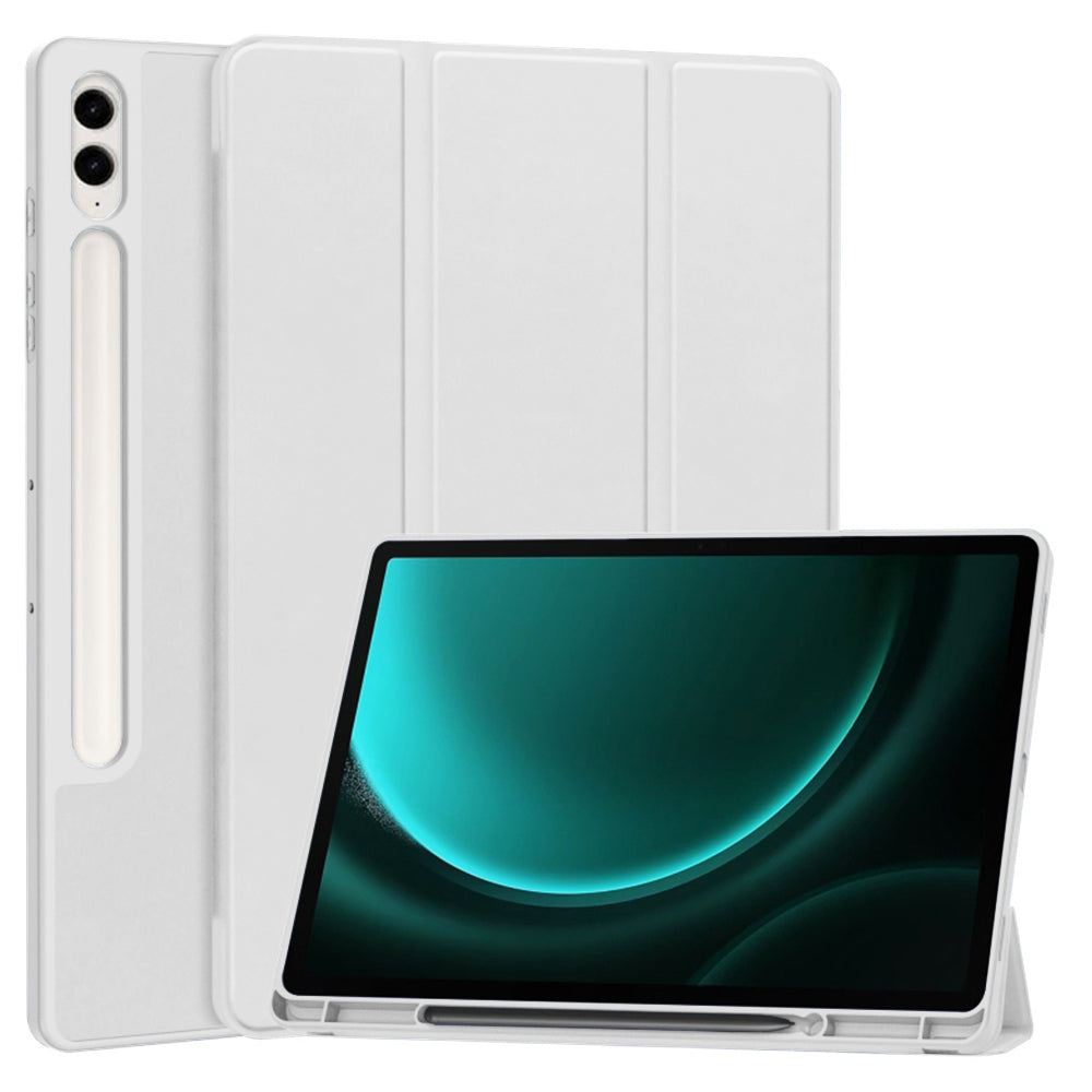 Husa de protectie pentru tableta Techsuit Flex Trifold compatibila cu Samsung Galaxy Tab S9 FE Plus, gri, TPU