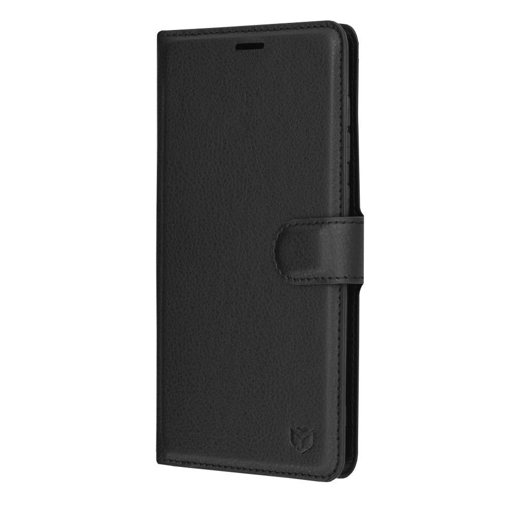 Husa de protectie Techsuit Leather Folio compatibila cu Samsung Galaxy A50, acoperire spate, negru