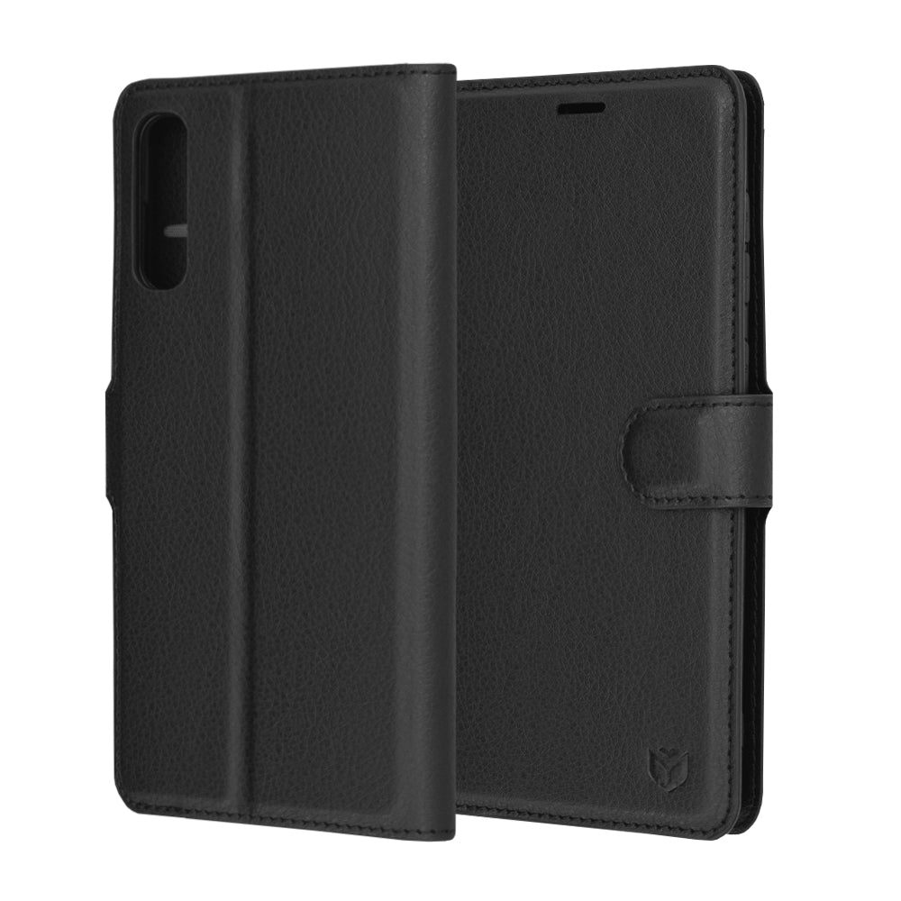Husa de protectie Techsuit Leather Folio compatibila cu Samsung Galaxy A50, acoperire spate, negru
