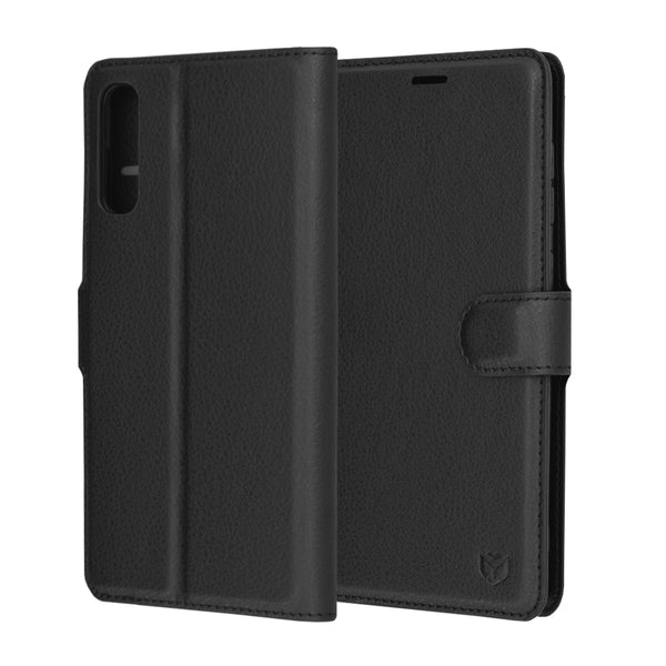 Husa de protectie Techsuit Leather Folio compatibila cu Samsung Galaxy A50, acoperire spate, negru