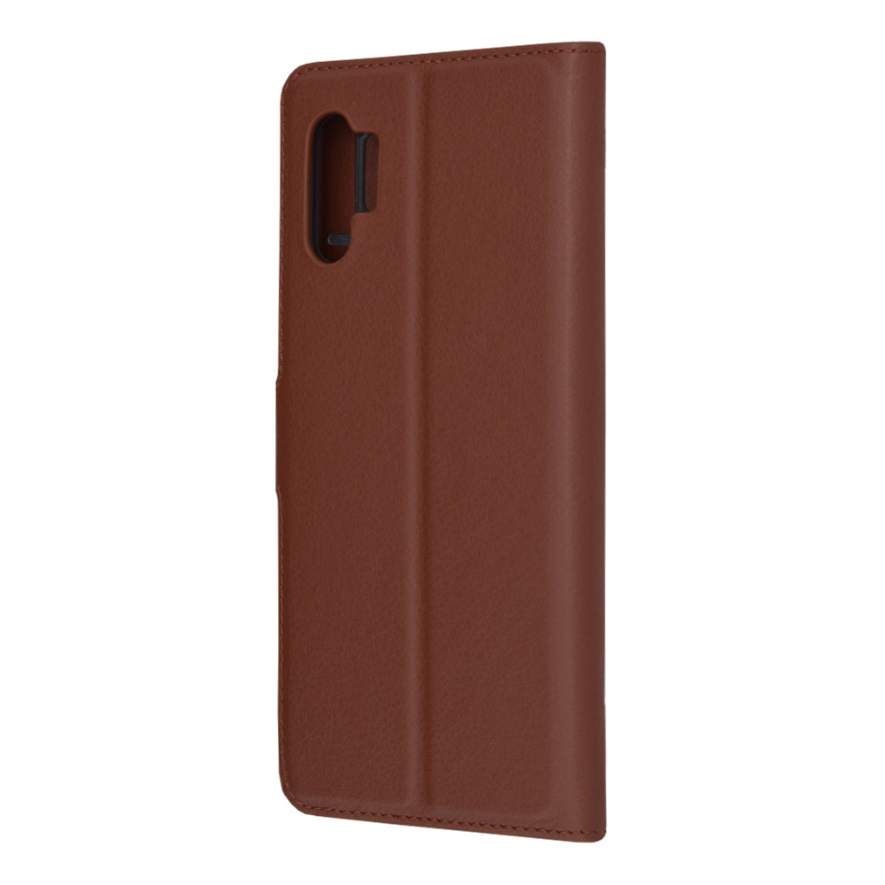 Husa de protectie Techsuit Leather Folio compatibila cu Samsung Galaxy Note 10 Plus 5G, acoperire spate, maro