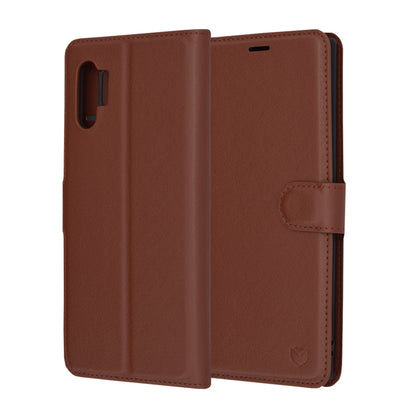 Husa de protectie Techsuit Leather Folio compatibila cu Samsung Galaxy Note 10 Plus 5G, acoperire spate, maro