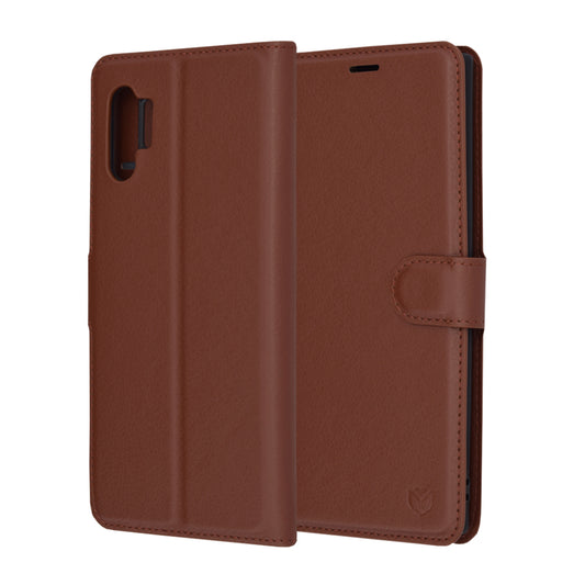 Husa de protectie Techsuit Leather Folio compatibila cu Samsung Galaxy Note 10 Plus 5G, acoperire spate, maro