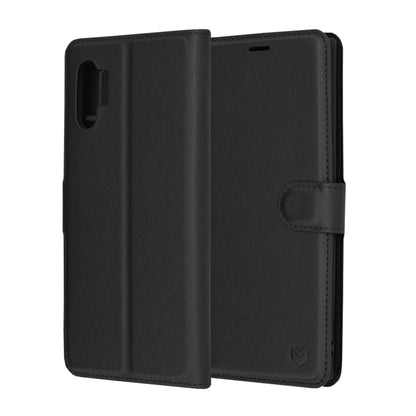Husa de protectie Techsuit Leather Folio compatibila cu Samsung Galaxy Note 10 Plus 5G, acoperire spate, negru