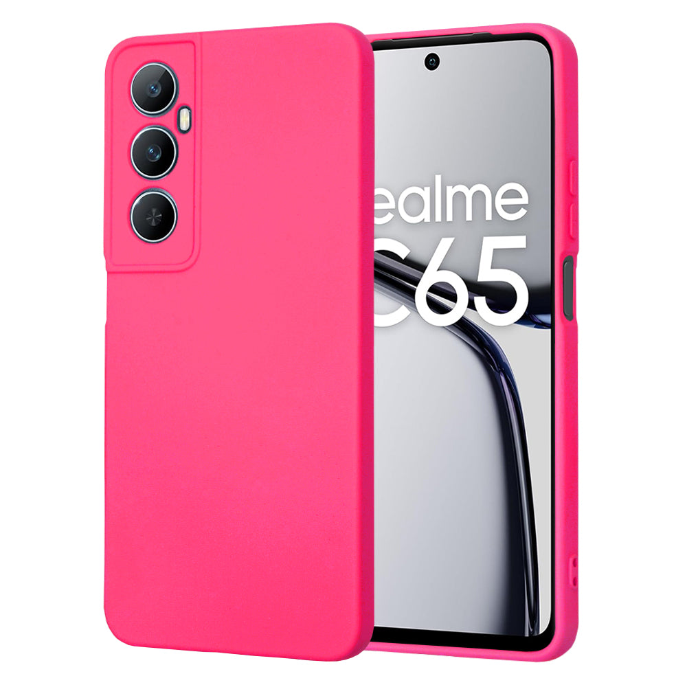 Husa de protectie Techsuit SoftFlex compatibila cu Realme C65, acoperire spate, roz neon