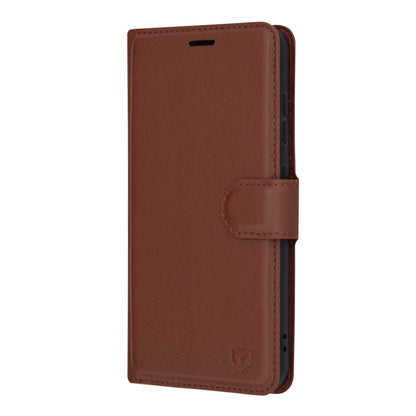 Husa de protectie Techsuit Leather Folio compatibila cu Samsung Galaxy S23, acoperire spate, maro
