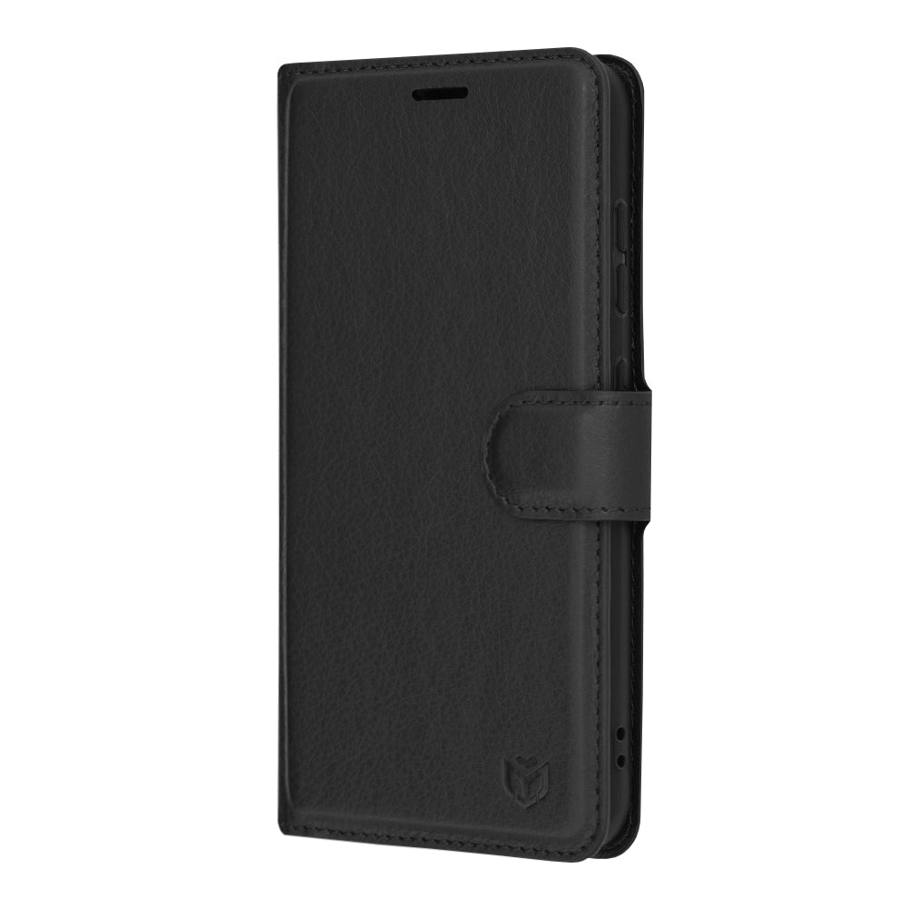 Husa de protectie Techsuit Leather Folio compatibila cu Samsung Galaxy S23, acoperire spate, negru