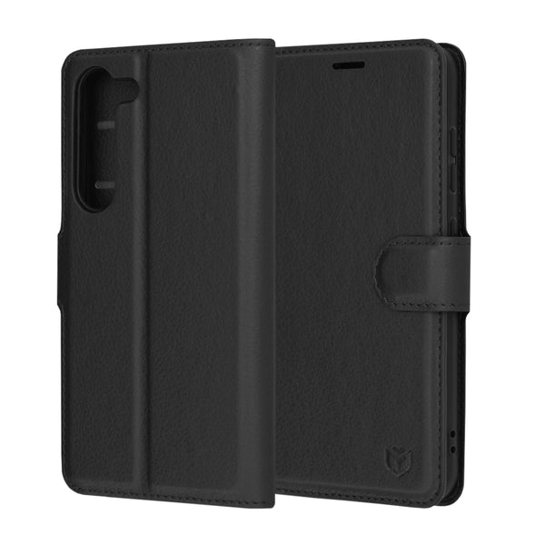 Husa de protectie Techsuit Leather Folio compatibila cu Samsung Galaxy S23, acoperire spate, negru