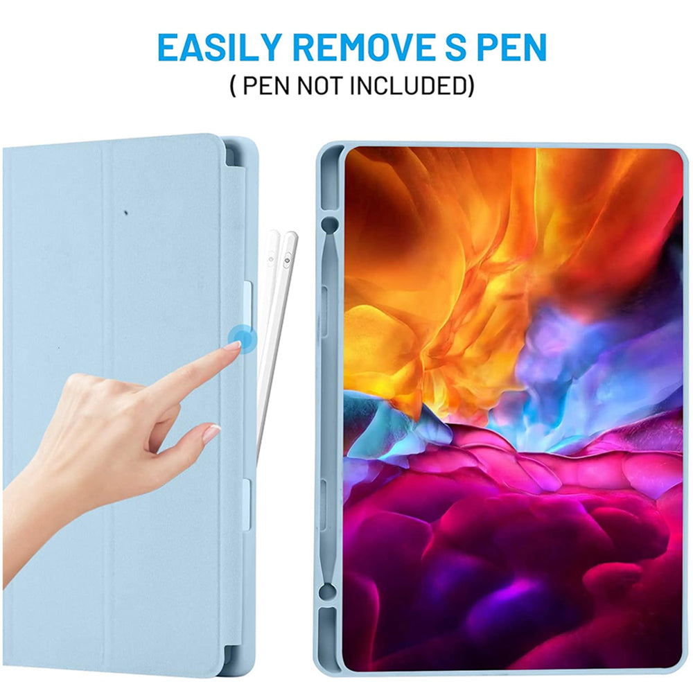 Husa de protectie pentru tableta Techsuit Flex Trifold compatibila cu Samsung Galaxy Tab S6 Lite (2024), bleu, TPU