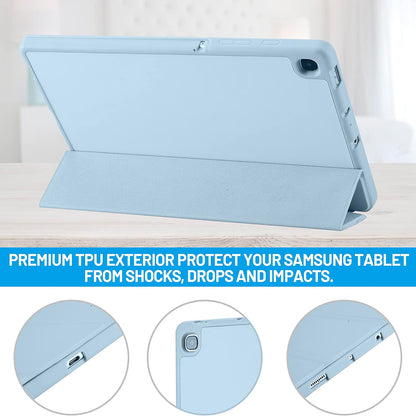 Husa de protectie pentru tableta Techsuit Flex Trifold compatibila cu Samsung Galaxy Tab S6 Lite (2024), bleu, TPU