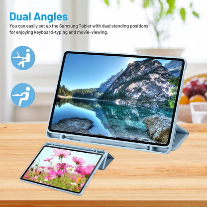 Husa de protectie pentru tableta Techsuit Flex Trifold compatibila cu Samsung Galaxy Tab S6 Lite (2022), bleu, TPU