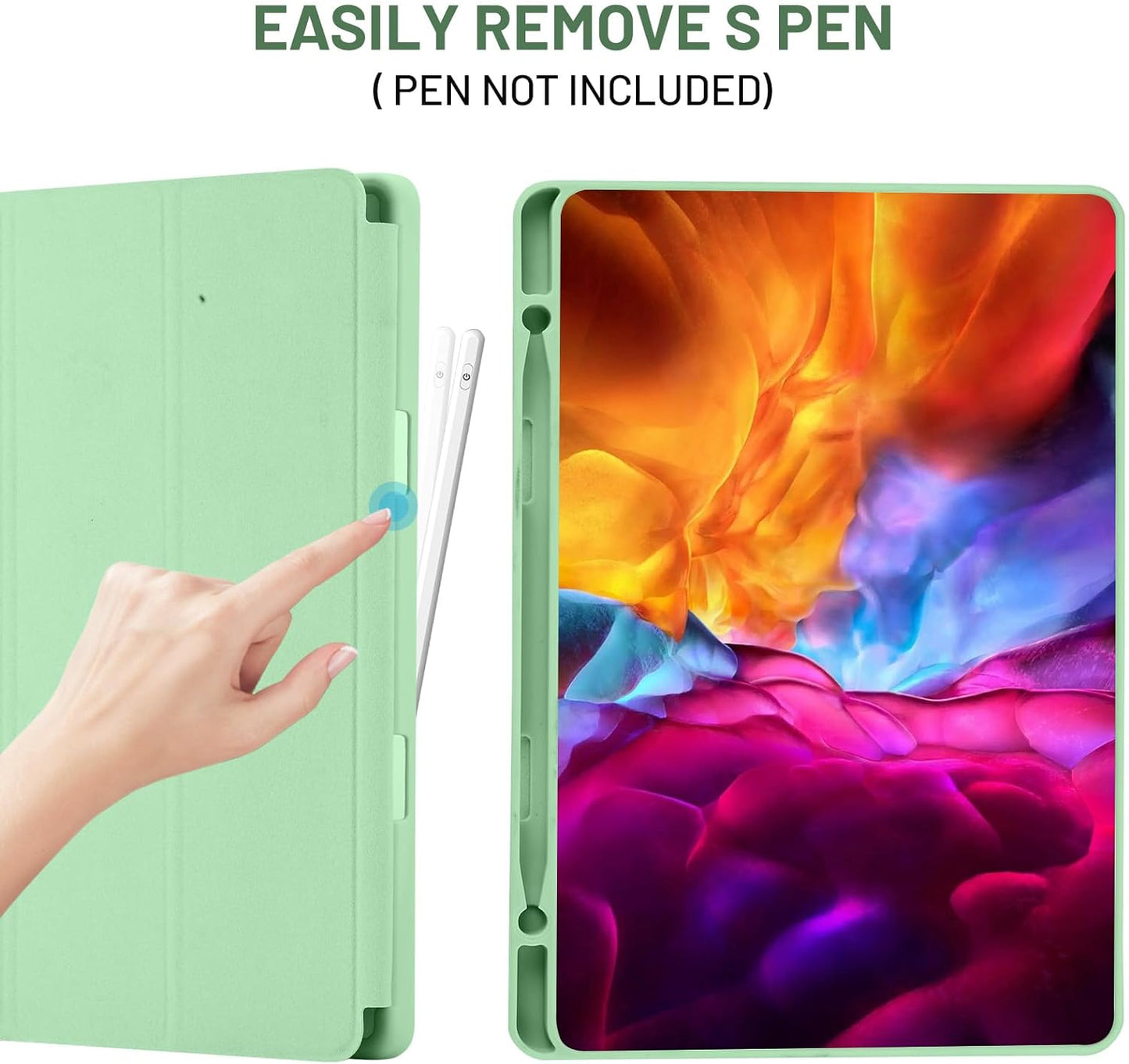 Husa de protectie pentru tableta Techsuit Flex Trifold compatibila cu Samsung Galaxy Tab S6 Lite (2024), verde deschis, TPU