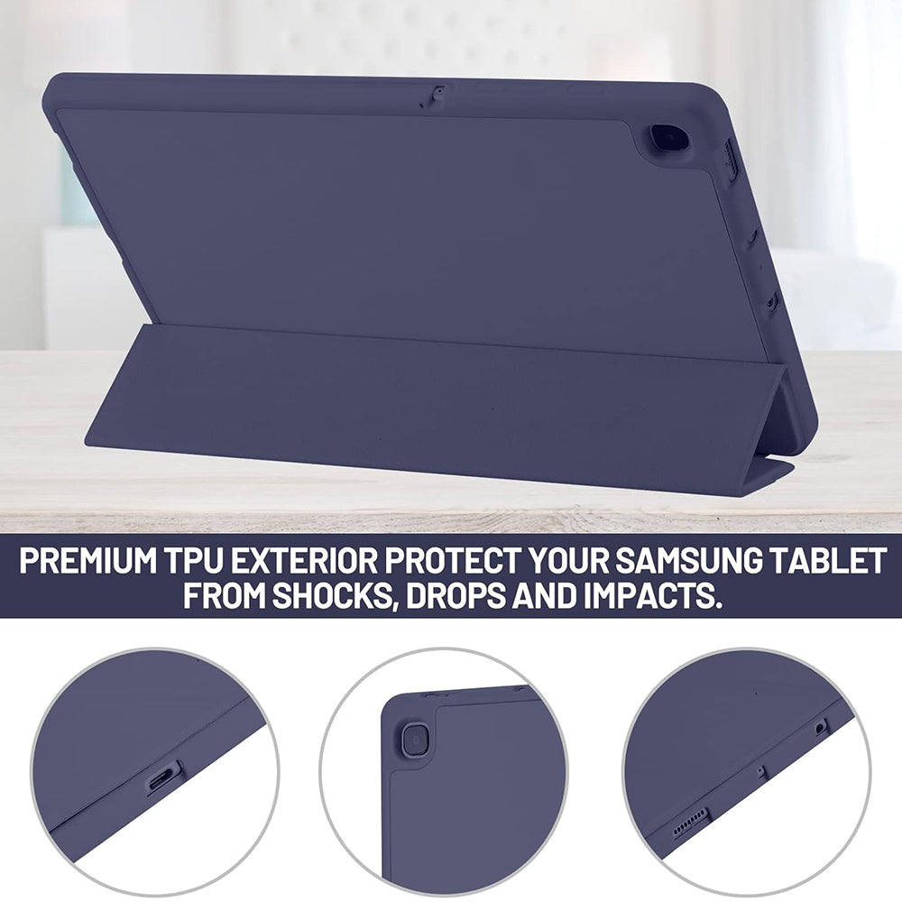 Husa de protectie pentru tableta Techsuit Flex Trifold compatibila cu Samsung Galaxy Tab S6 Lite (2024), bleumarin, TPU