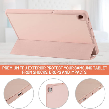 Husa de protectie pentru tableta Techsuit Flex Trifold compatibila cu Samsung Galaxy Tab S6 Lite (2024), roz, TPU