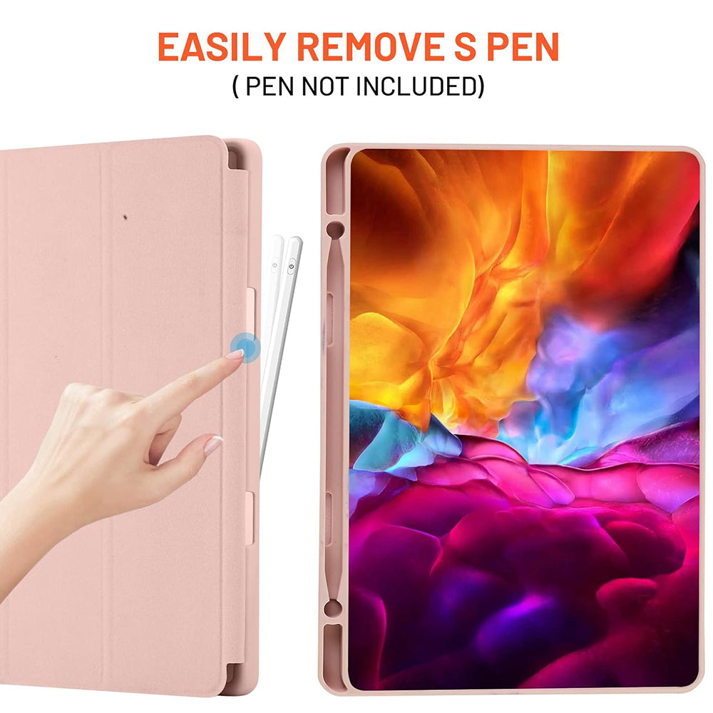 Husa de protectie pentru tableta Techsuit Flex Trifold compatibila cu Samsung Galaxy Tab S6 Lite (2020), roz, TPU