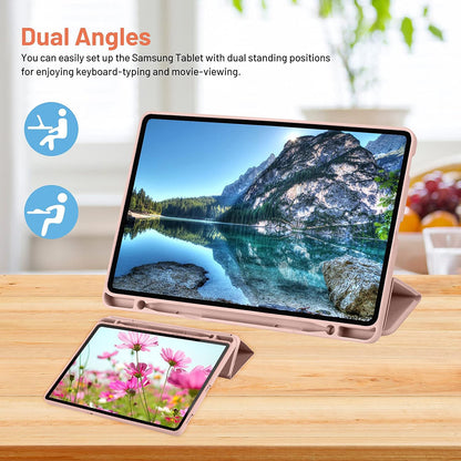 Husa de protectie pentru tableta Techsuit Flex Trifold compatibila cu Samsung Galaxy Tab S6 Lite (2024), roz, TPU