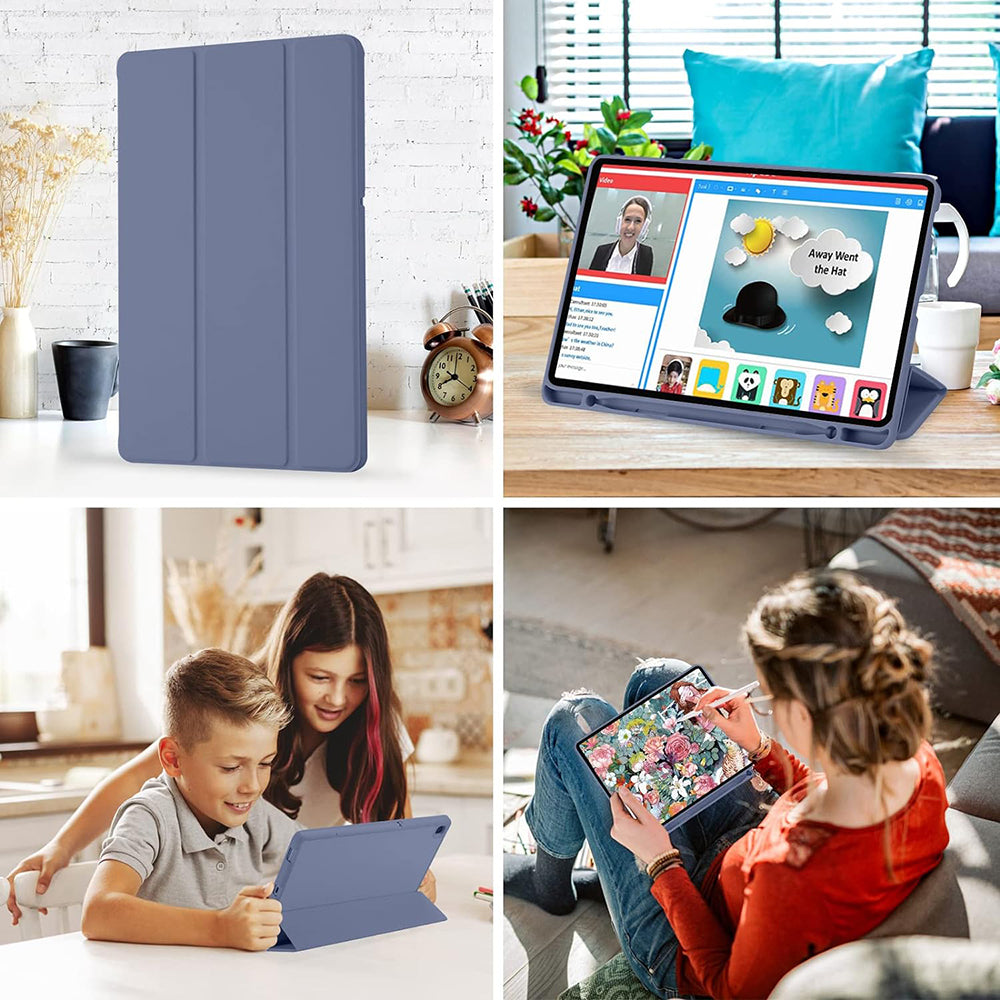 Husa de protectie pentru tableta Techsuit Flex Trifold compatibila cu Samsung Galaxy Tab S6 Lite (2022), mov, TPU