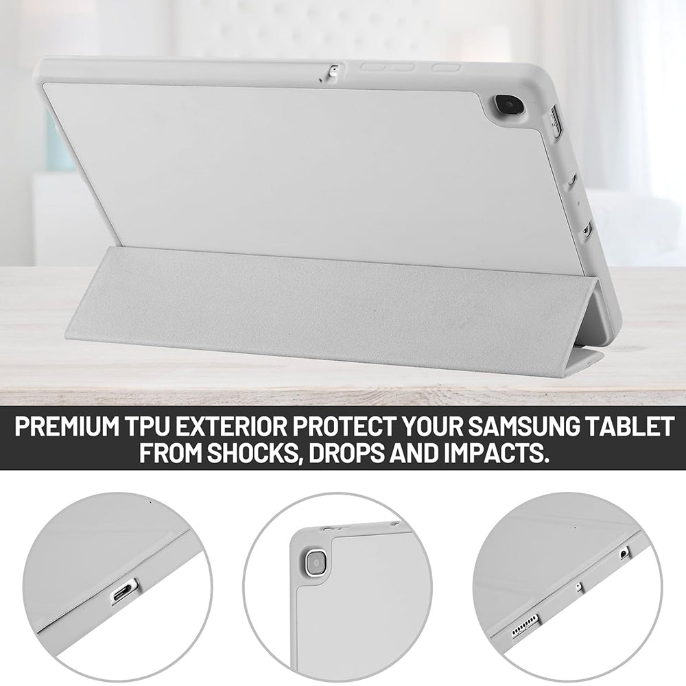 Husa de protectie pentru tableta Techsuit Flex Trifold compatibila cu Samsung Galaxy Tab S6 Lite (2022), gri, TPU