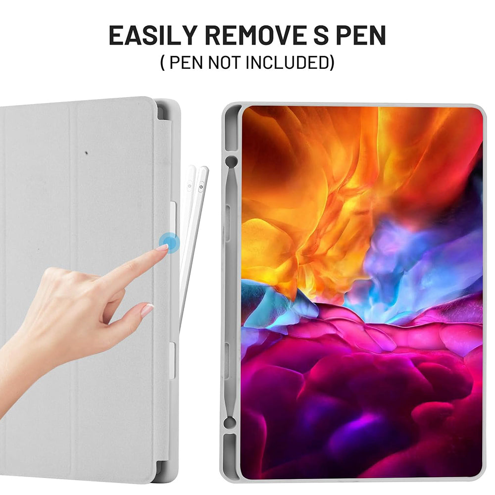Husa de protectie pentru tableta Techsuit Flex Trifold compatibila cu Samsung Galaxy Tab S6 Lite (2024), gri, TPU