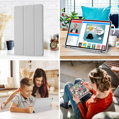Husa de protectie pentru tableta Techsuit Flex Trifold compatibila cu Samsung Galaxy Tab S6 Lite (2024), gri, TPU