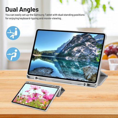 Husa de protectie pentru tableta Techsuit Flex Trifold compatibila cu Samsung Galaxy Tab S6 Lite (2024), gri, TPU