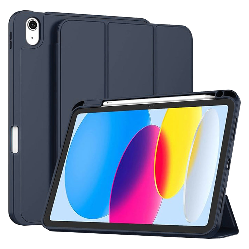 Husa de protectie pentru tableta Techsuit Flex Trifold compatibila cu Apple iPad 10 (2022) 10.9, bleumarin, TPU
