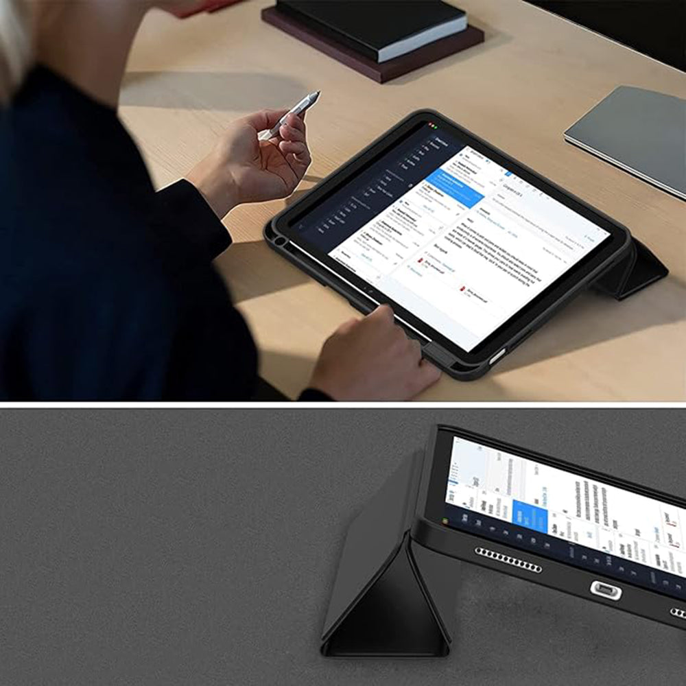 Husa de protectie pentru tableta Techsuit Flex Trifold compatibila cu Apple iPad 10 (2022) 10.9, bleumarin, TPU