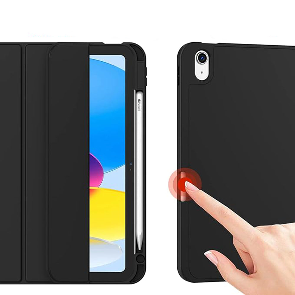 Husa de protectie pentru tableta Techsuit Flex Trifold compatibila cu Apple iPad 10 (2022) 10.9, gri, TPU