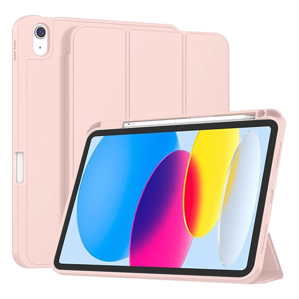 Husa de protectie pentru tableta Techsuit Flex Trifold compatibila cu Apple iPad 10 (2022) 10.9, roz, TPU