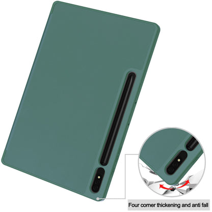Husa de protectie pentru tableta Techsuit Flex Trifold compatibila cu Samsung Galaxy Tab S7 Plus, verde inchis, TPU