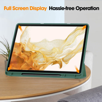 Husa de protectie pentru tableta Techsuit Flex Trifold compatibila cu Samsung Galaxy Tab S7 Plus, verde inchis, TPU