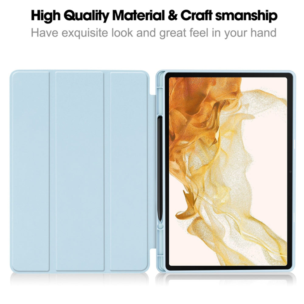 Husa de protectie pentru tableta Techsuit Flex Trifold compatibila cu Samsung Galaxy Tab S7 Plus, bleu, TPU