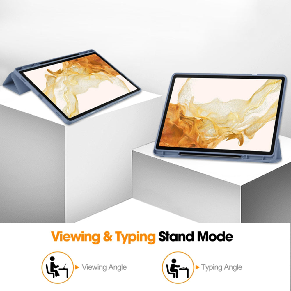 Husa de protectie pentru tableta Techsuit Flex Trifold compatibila cu Samsung Galaxy Tab S8 Plus, gri, TPU