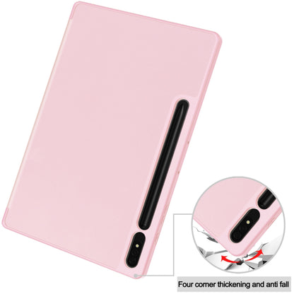 Husa de protectie pentru tableta Techsuit Flex Trifold compatibila cu Samsung Galaxy Tab S7 Plus, roz, TPU