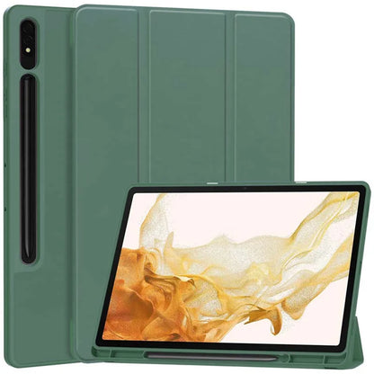 Husa de protectie pentru tableta Techsuit Flex Trifold compatibila cu Samsung Galaxy Tab S8, verde inchis, TPU