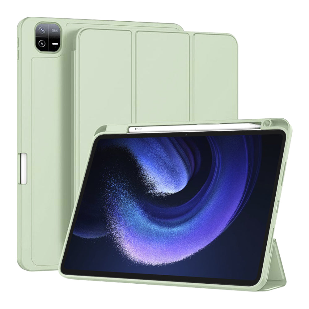 Husa de protectie pentru tableta Techsuit Flex Trifold compatibila cu Xiaomi Pad 6, verde deschis, TPU
