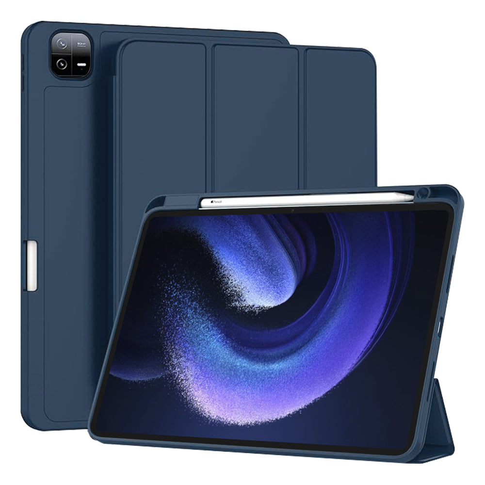 Husa de protectie pentru tableta Techsuit Flex Trifold compatibila cu Xiaomi Pad 6, bleumarin, TPU