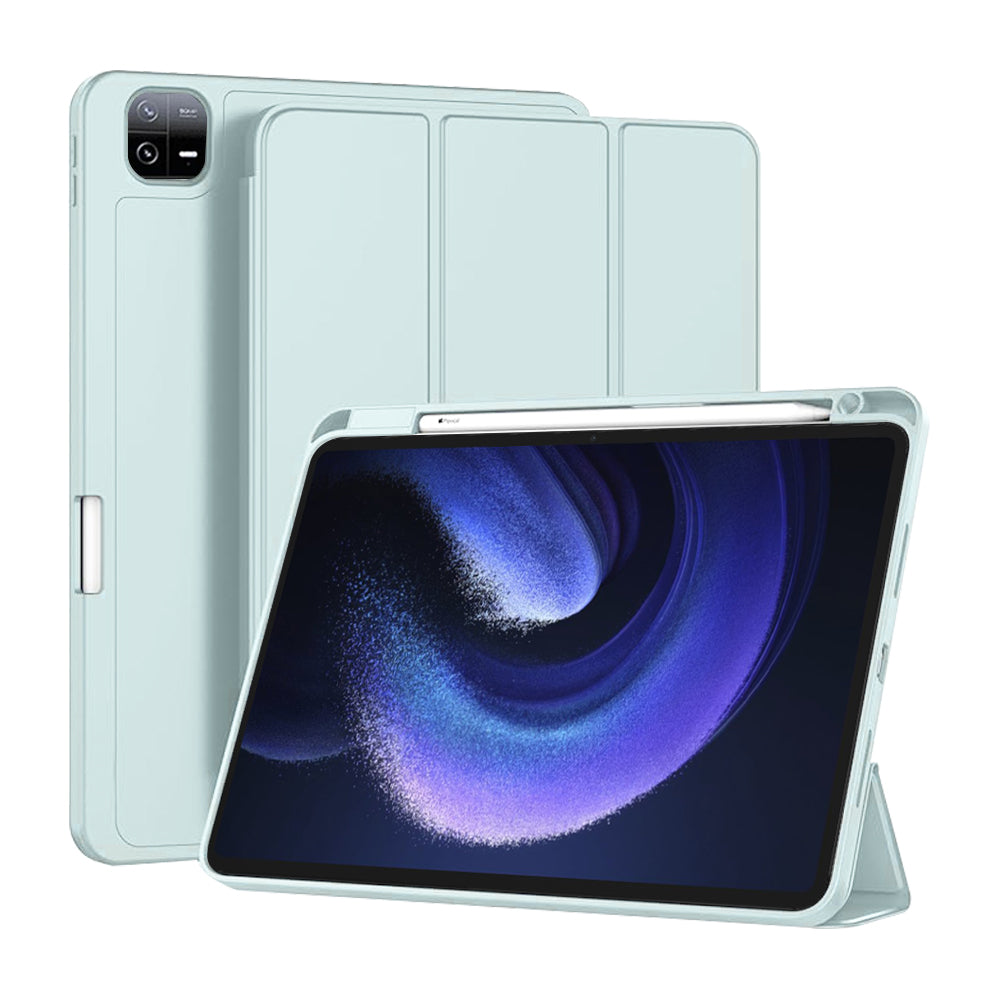 Husa de protectie pentru tableta Techsuit Flex Trifold compatibila cu Xiaomi Pad 6, bleu, TPU