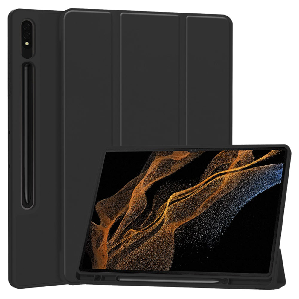 Husa de protectie pentru tableta Techsuit Flex Trifold compatibila cu Samsung Galaxy Tab S8 Ultra, negru, TPU