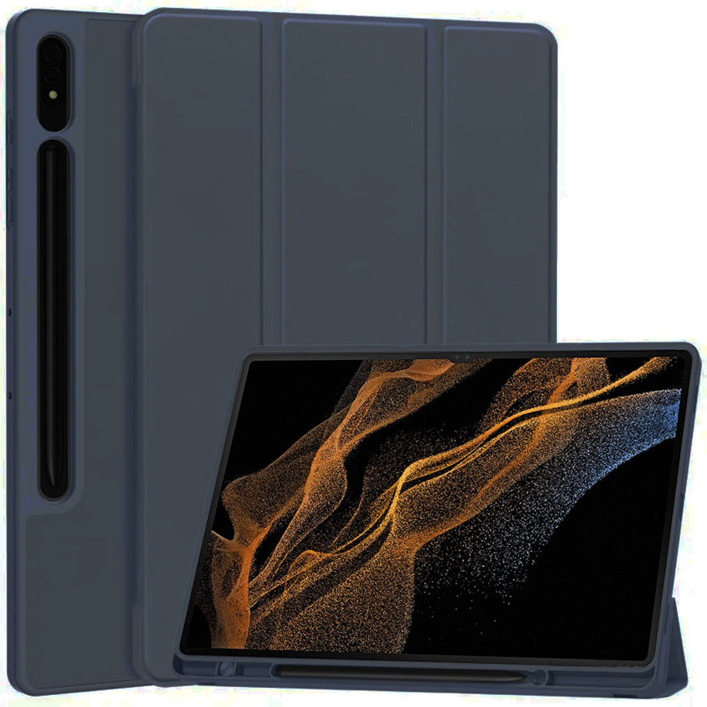 Husa de protectie pentru tableta Techsuit Flex Trifold compatibila cu Samsung Galaxy Tab S8 Ultra, bleumarin, TPU