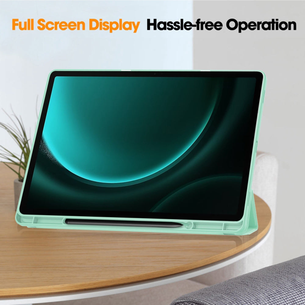 Husa de protectie pentru tableta Techsuit Flex Trifold compatibila cu Samsung Galaxy Tab S10 Plus, verde deschis, TPU