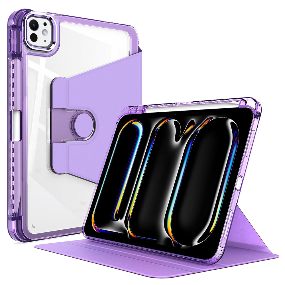 Husa de protectie pentru tableta Techsuit Crystal Vision compatibila cu iPhone iPad Pro 11 (2024), Policarbonat TPU, mov