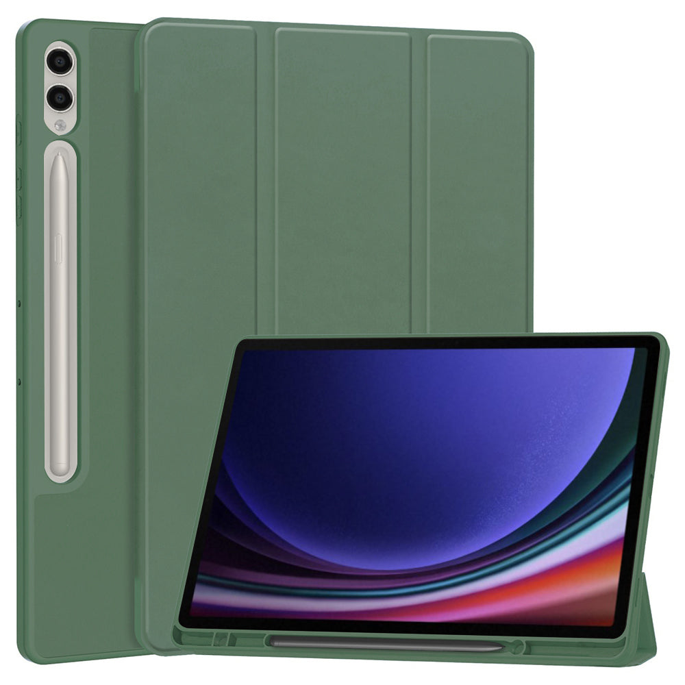 Husa de protectie pentru tableta Techsuit Flex Trifold compatibila cu Samsung Galaxy Tab S10 Plus, verde inchis, TPU