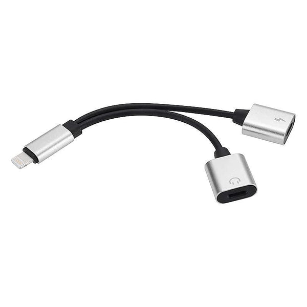 Adaptor Lightning 2&1 APPLE iPhone (Negru/Argintiu)