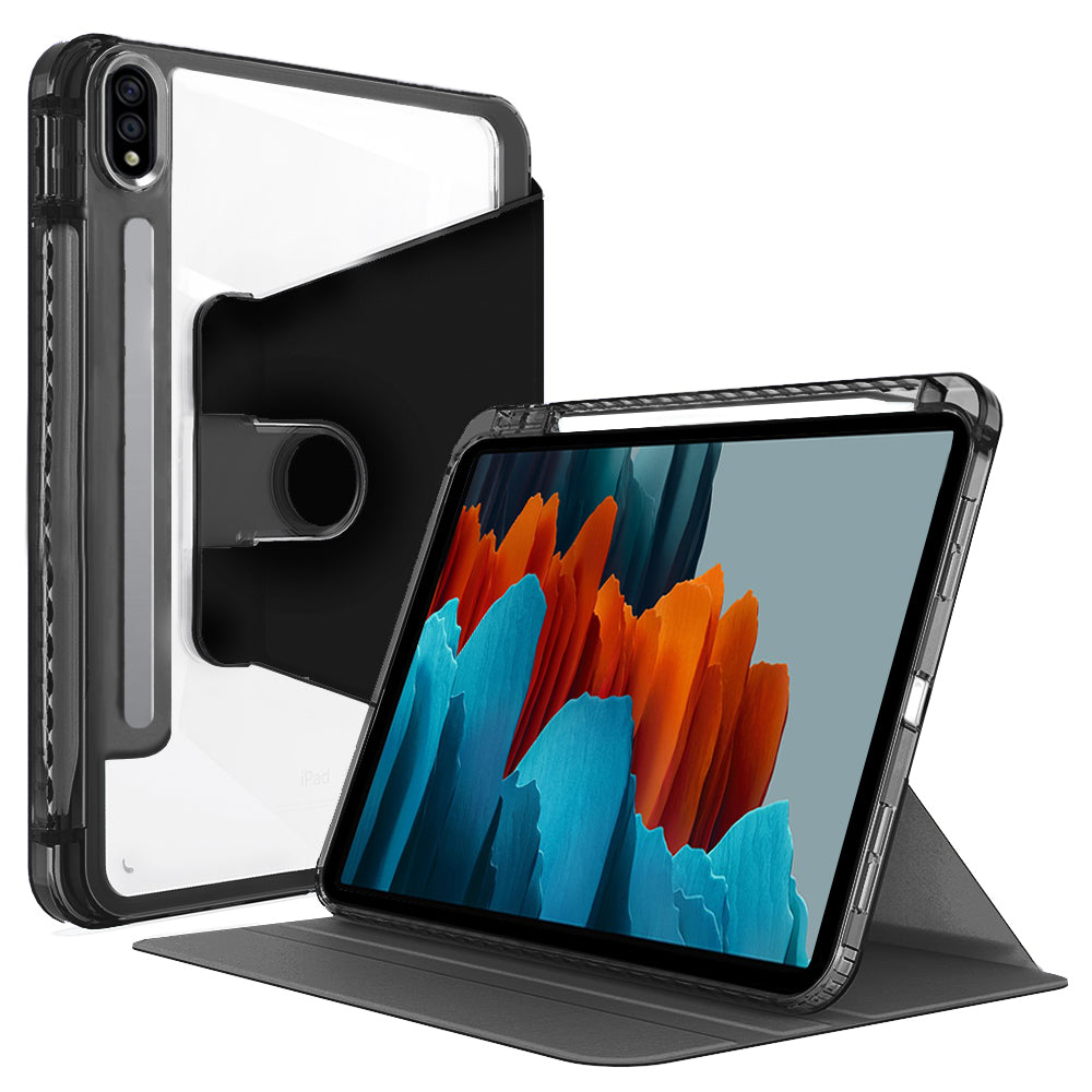 Husa de protectie pentru tableta Techsuit Crystal Vision compatibila cu Samsung Galaxy Tab S8, Policarbonat TPU, negru
