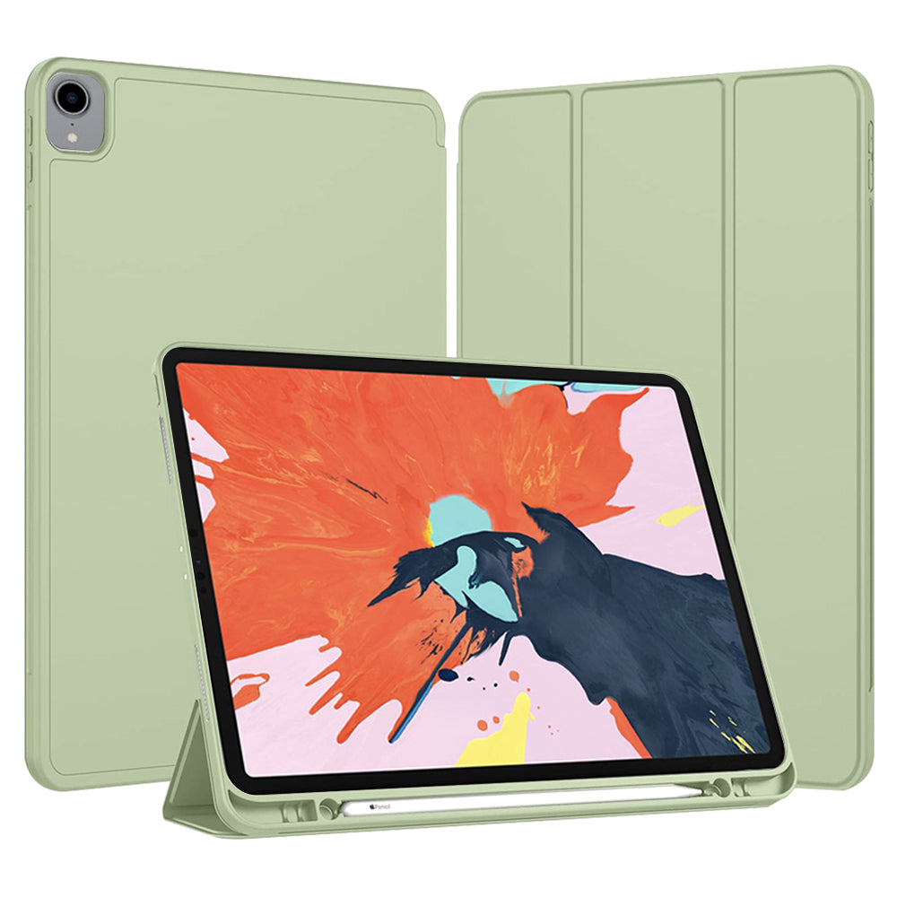Husa de protectie pentru tableta Techsuit Flex Trifold compatibila cu Apple iPad Pro 12.9 (2018), verde deschis, TPU
